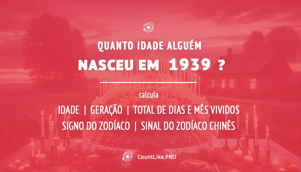 Quantos anos se nascido em outubro de 1939? — Calculadora de Idade