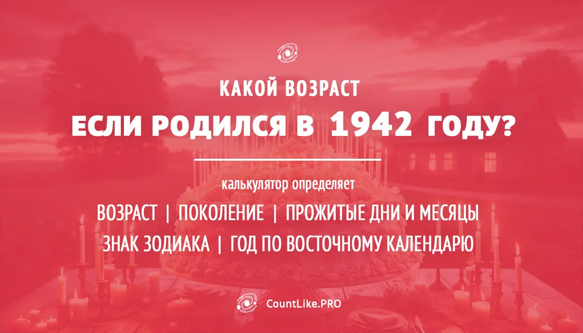 Сколько лет человеку, если родился в 1942? — Калькулятор возраста: сколько лет по дате рождения