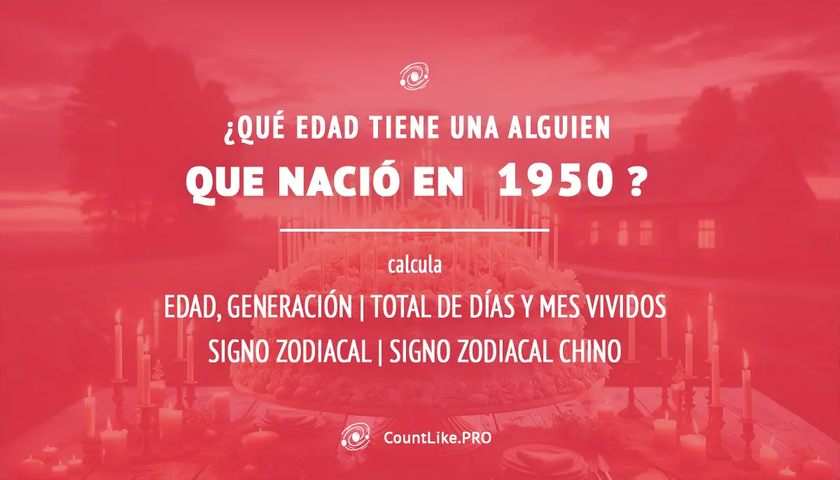 ¿Cuántos años si nacido en 1950? — Calculadora de edad