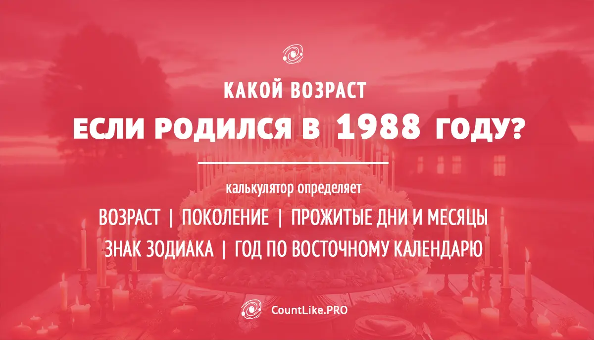 Сколько лет человеку, если родился в 1988 (август)? — Калькулятор возраста: сколько лет по дате рождения