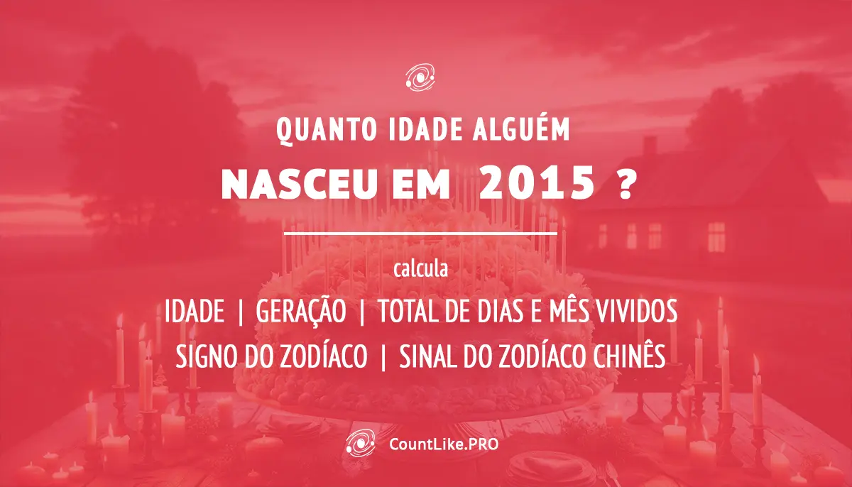 Quantos anos se nascido em julho de 2015? — Calculadora de Idade